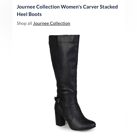 Journee Collection Carver Stacked Heel Boot - Picture 1 of 7